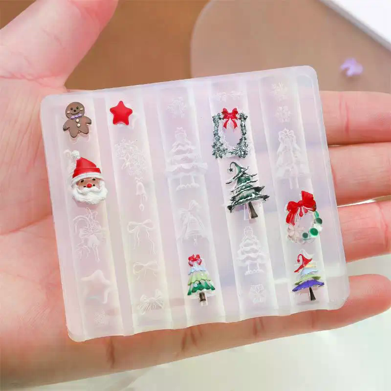 Nail Art For Men - Christmas 3D Silicone Nail Molds -