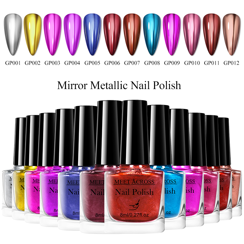 Nail Art Chrome - 8ml Metallic Nail Polish Blood Red