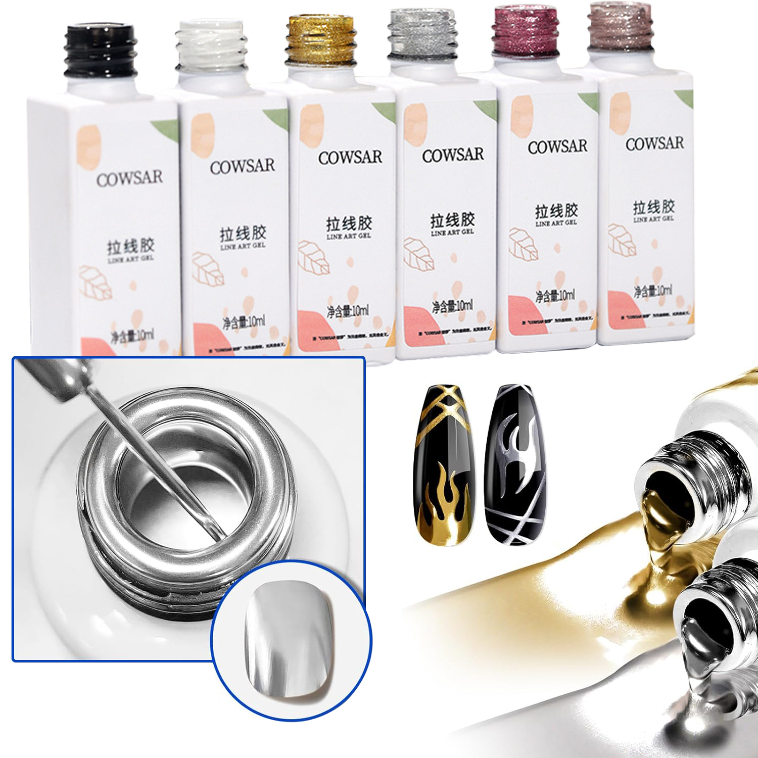 Nail Art Chrome - 10ml 3D Mirror Metallic Gel Chrome