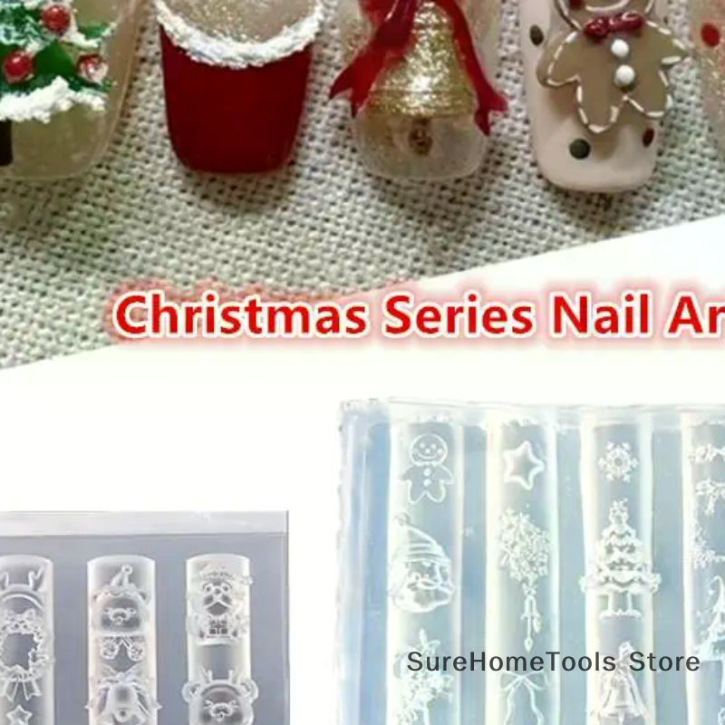 Christmas 3D Silicone Nail Mol - Nail Art For Men ulasan dan harga