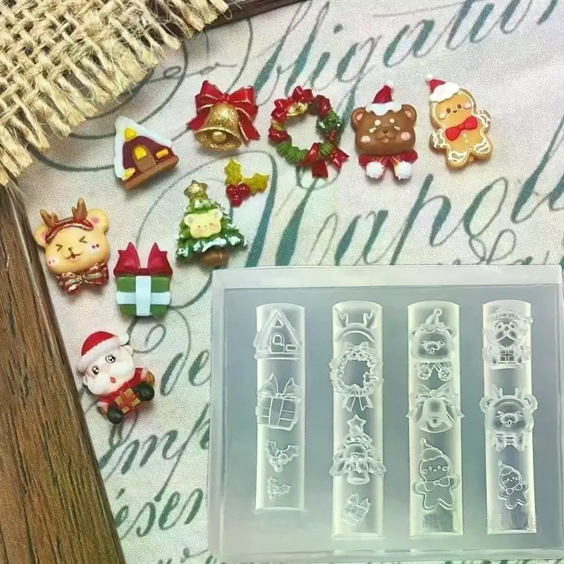 Christmas 3D Silicone Nail Mol - Nail Art For Men ulasan dan harga