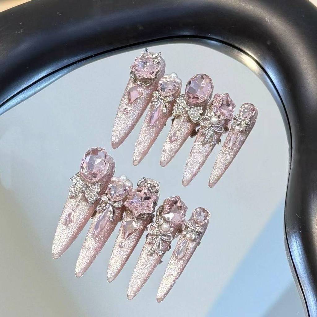 Luxury Cat Eye Handmade Press  - Nail Art Pink Cat Eye ulasan dan harga