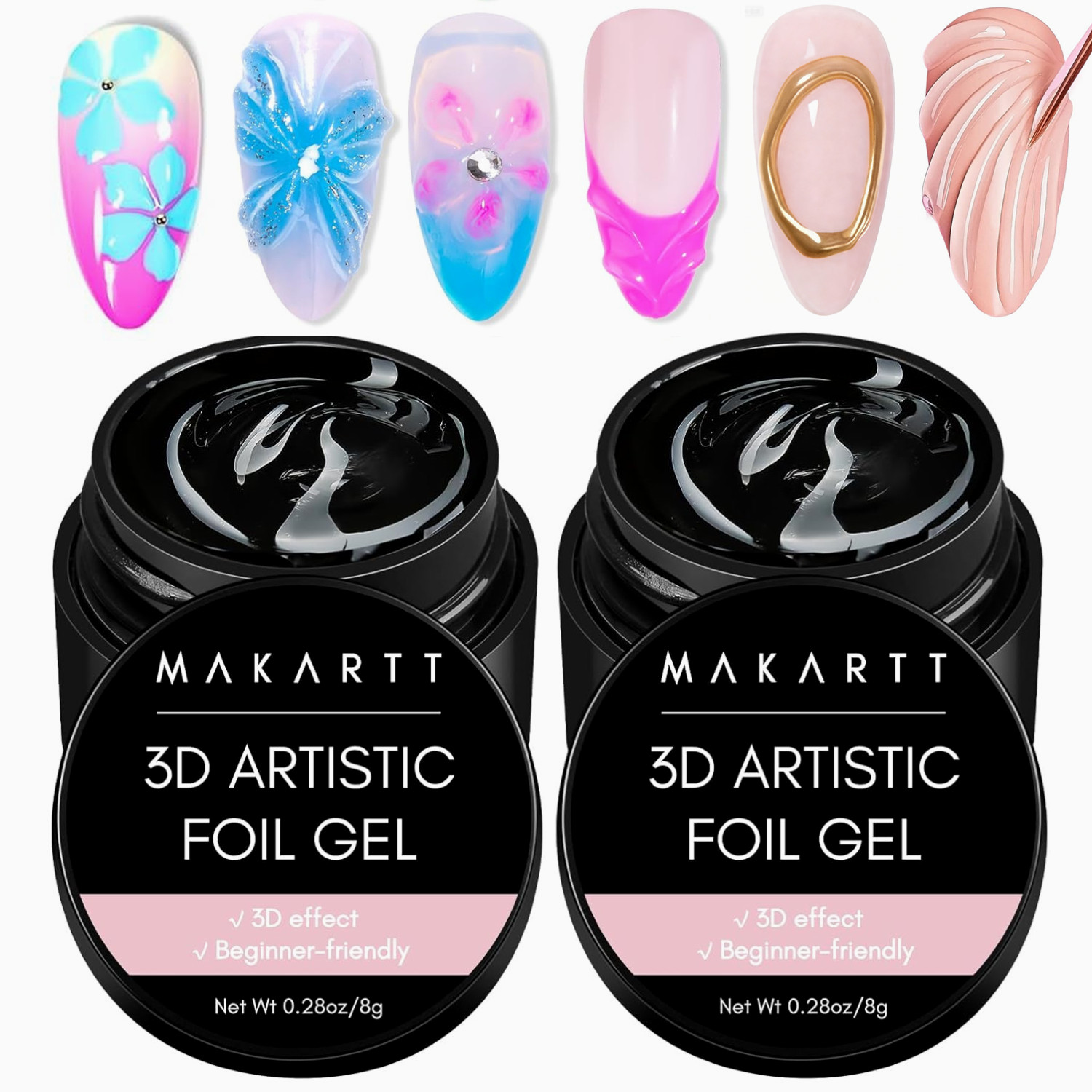 Makartt 3D Nail Gel 8ml Nail F - Nail Art Chrome ulasan dan harga
