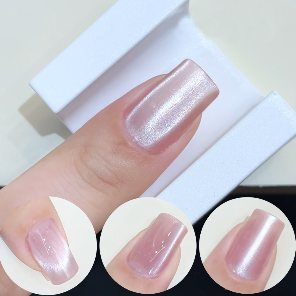 5D U-shaped French Cat Eye Nai - Nail Art Pink Cat Eye ulasan dan harga