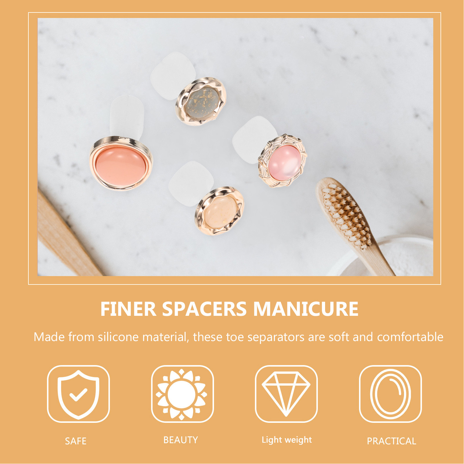 8Pcs Silicone Nail Separators  - Nail Art For Men ulasan dan harga