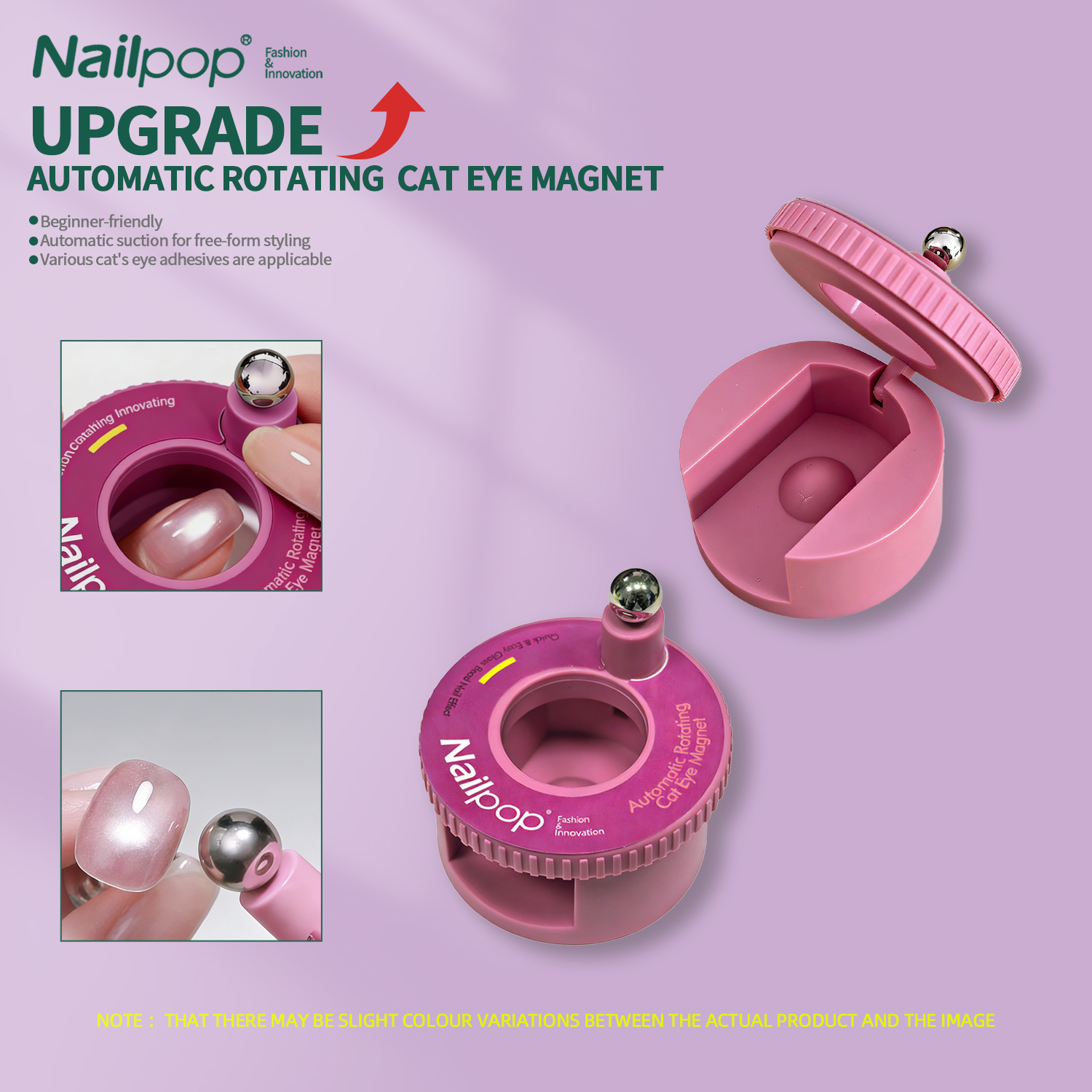 Nailpop Automatic Rotating Cat - Nail Art Pink Cat Eye ulasan dan harga
