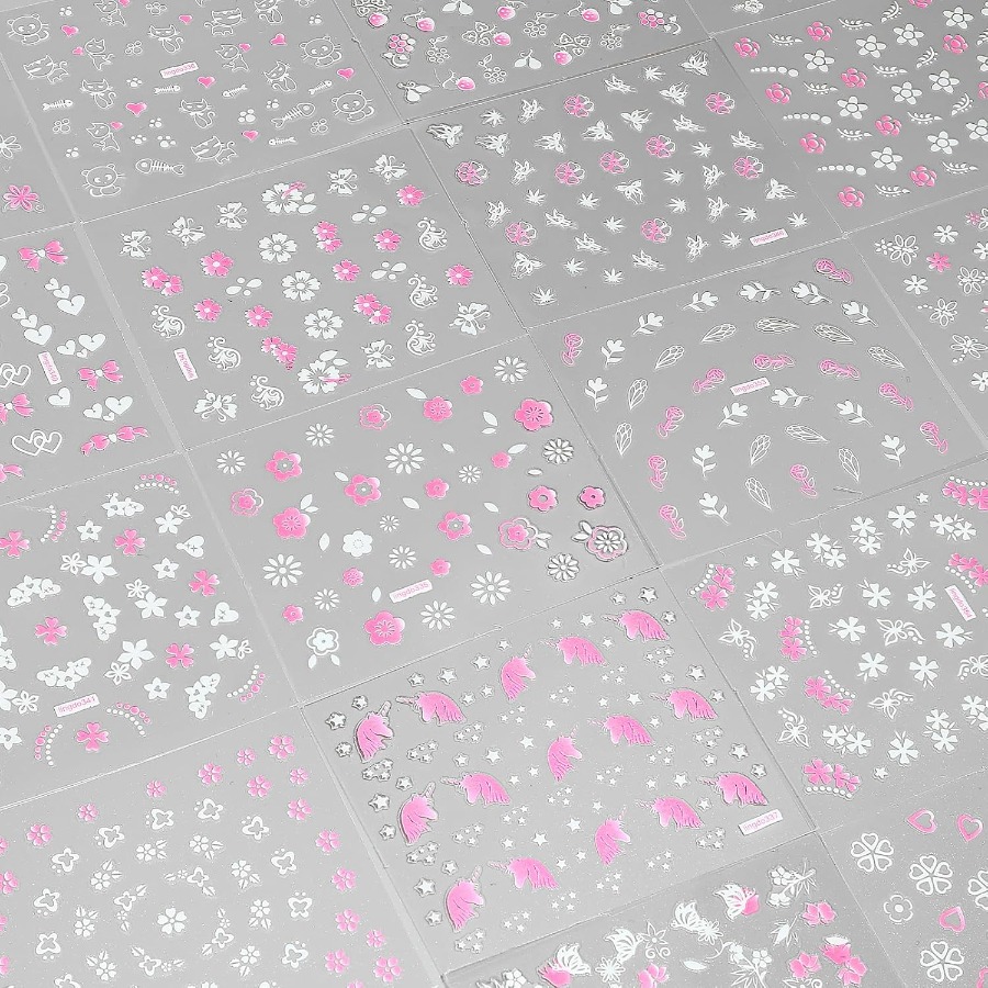 30 Sheets 3D Self Adhesive Flo - Nail Art Flower ulasan dan harga