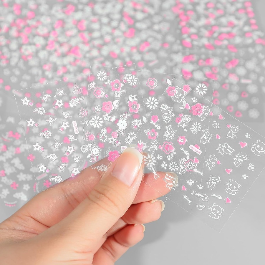30 Sheets 3D Self Adhesive Flo - Nail Art Flower ulasan dan harga