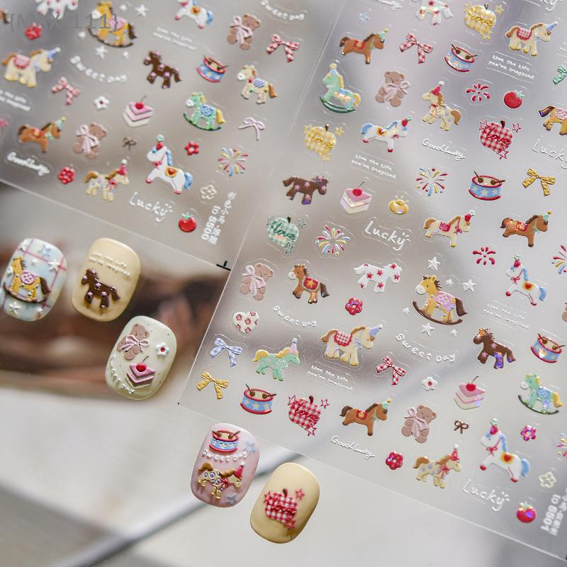 【F2-MAX111】Cartoon Colorful Po - Nail Art For Men ulasan dan harga