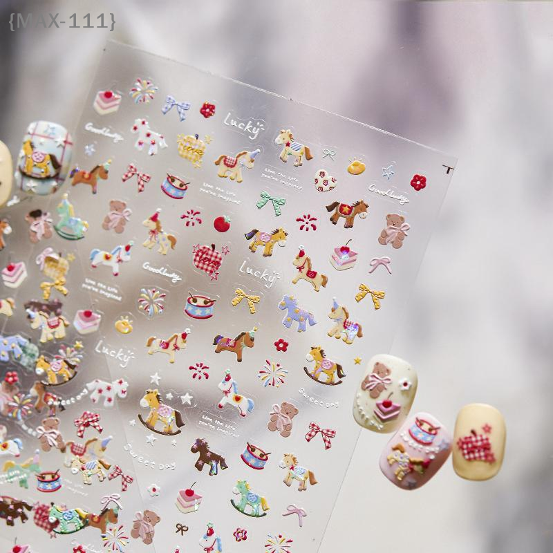 【F2-MAX111】Cartoon Colorful Po - Nail Art For Men ulasan dan harga