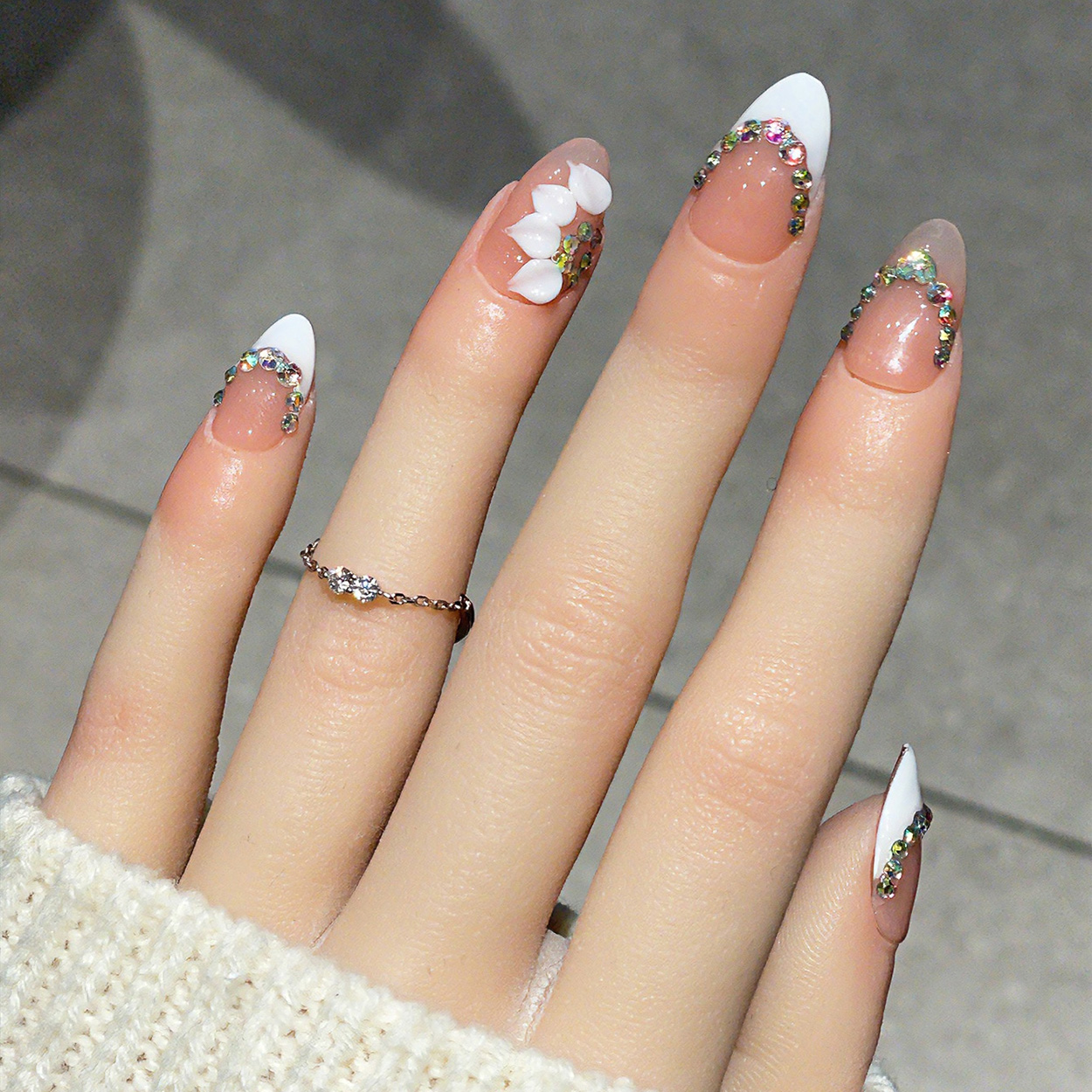 10pcs Short Almond Handmade Pr - Nail Art Flower ulasan dan harga