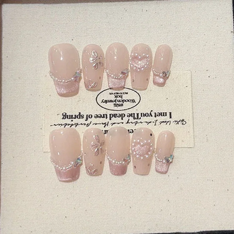 10pcs Cute Handmade Cat Eye Po - Nail Art Pink Cat Eye ulasan dan harga