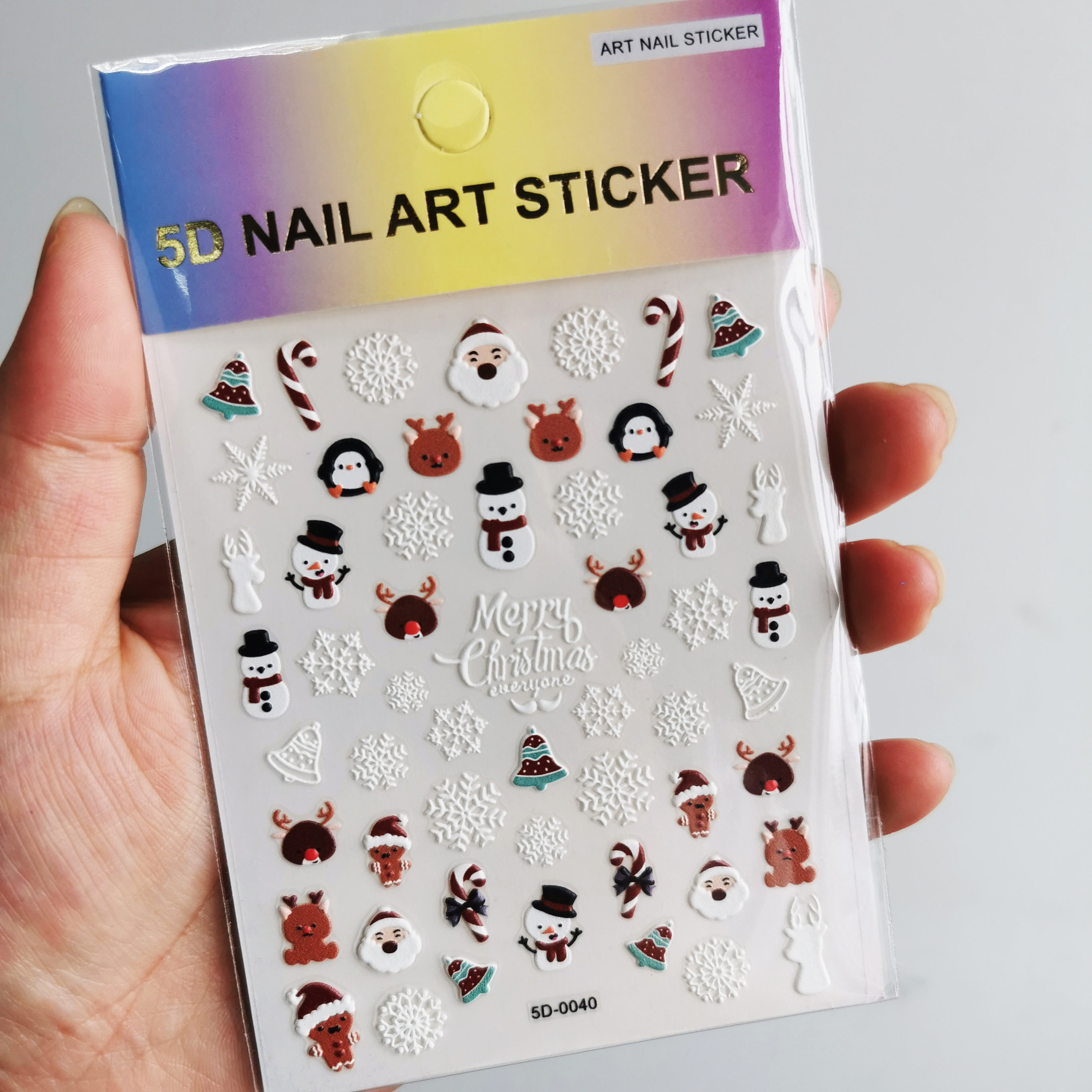 5D Embossed Snowflake Christma - Nail Art For Men ulasan dan harga