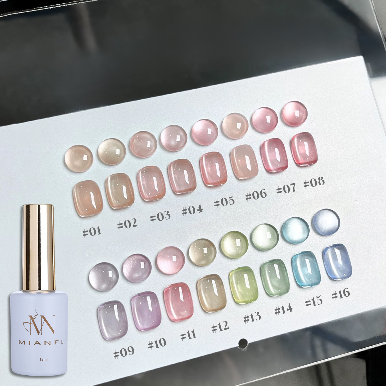 MIANEL 1-16PCS Light Smoke Cat - Nail Art Cat Eye Pink ulasan dan harga