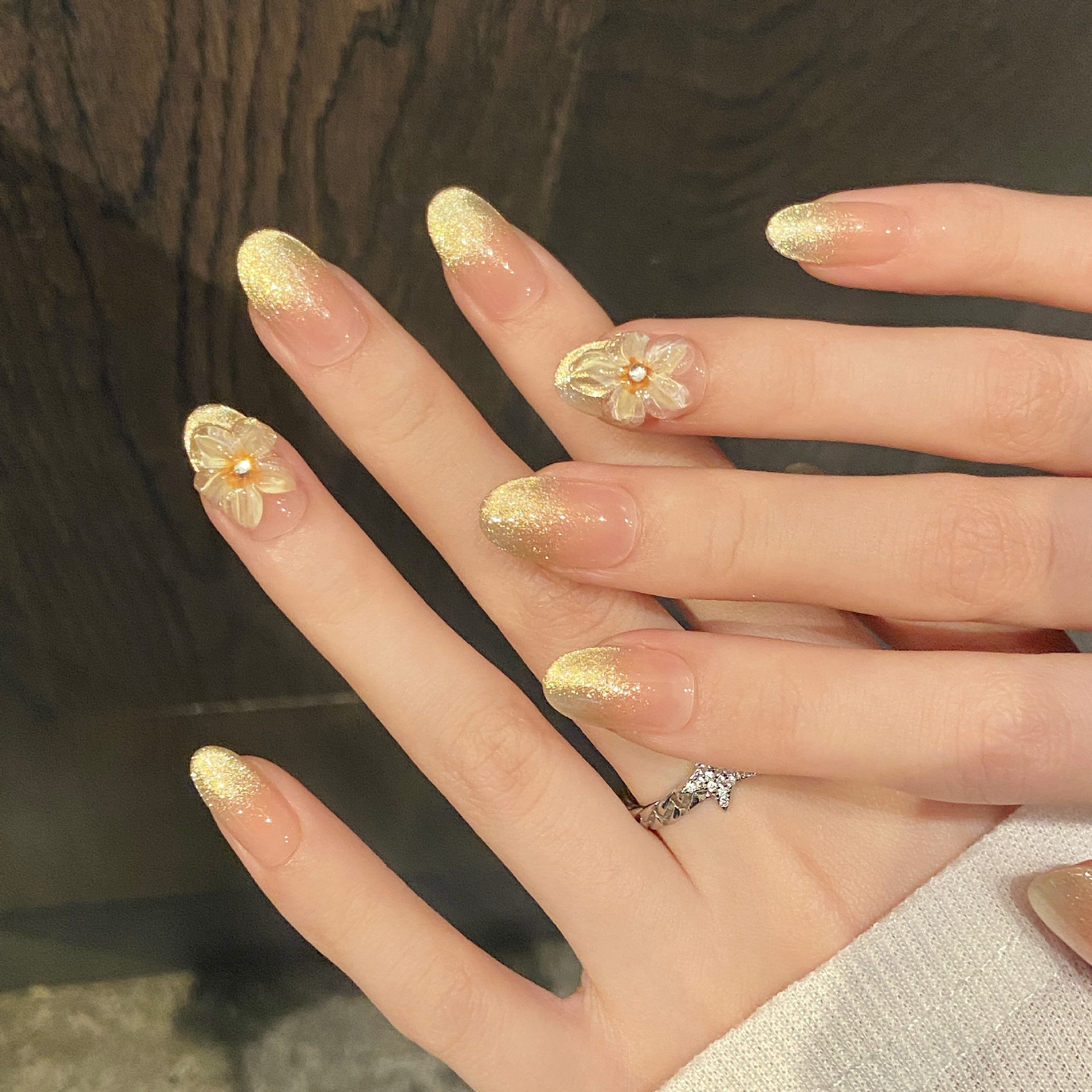 10pcs Handmade Press on Nails  - Nail Art Flower ulasan dan harga