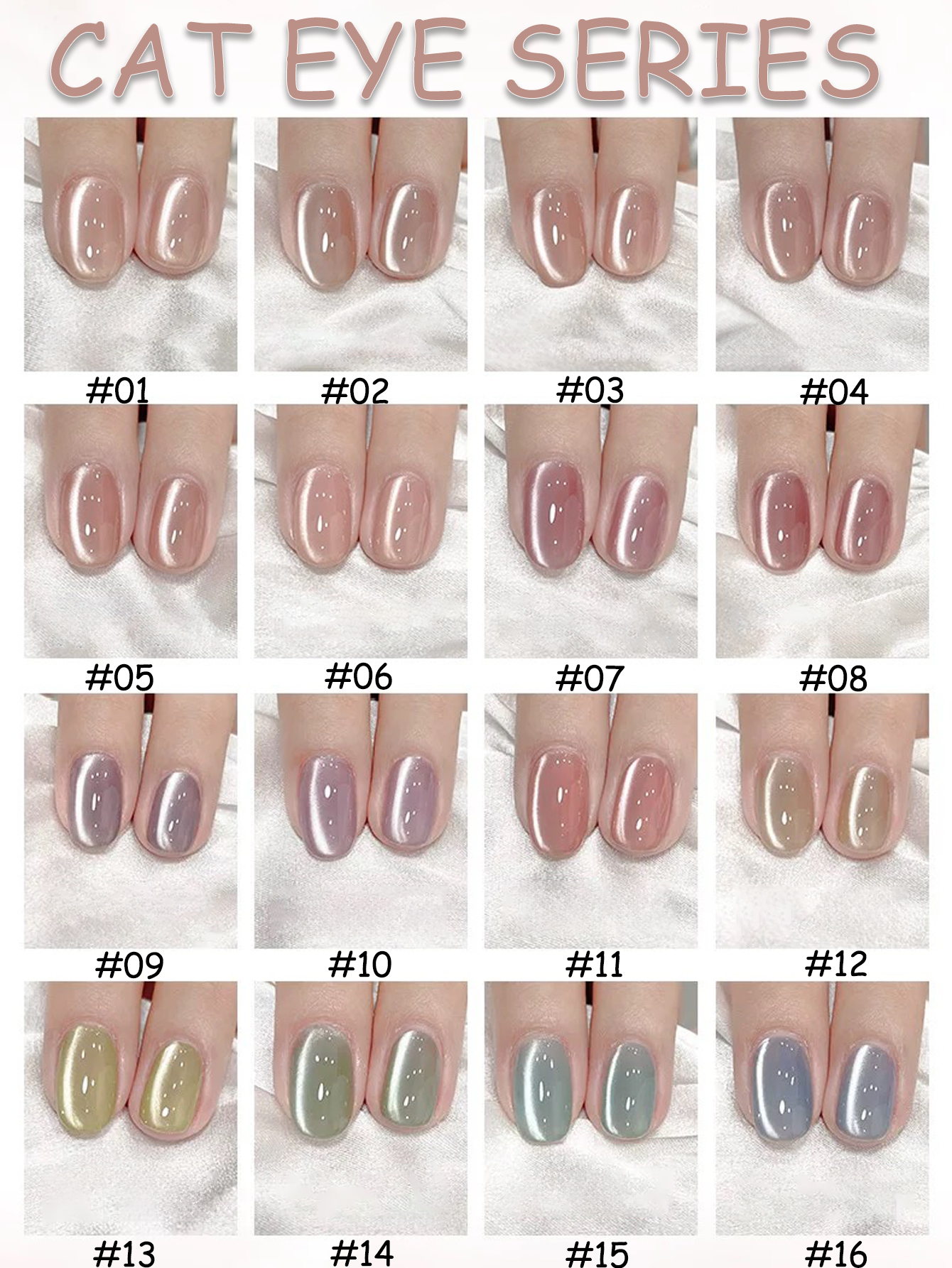 1-24pcs WS Spring Summer Ice T - Nail Art Pink Cat Eye ulasan dan harga