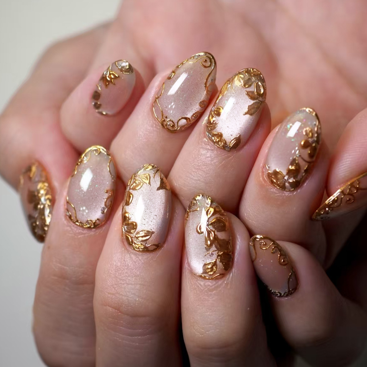 24Pcs Metallic Cat Eye French  - Nail Art Pink Cat Eye ulasan dan harga