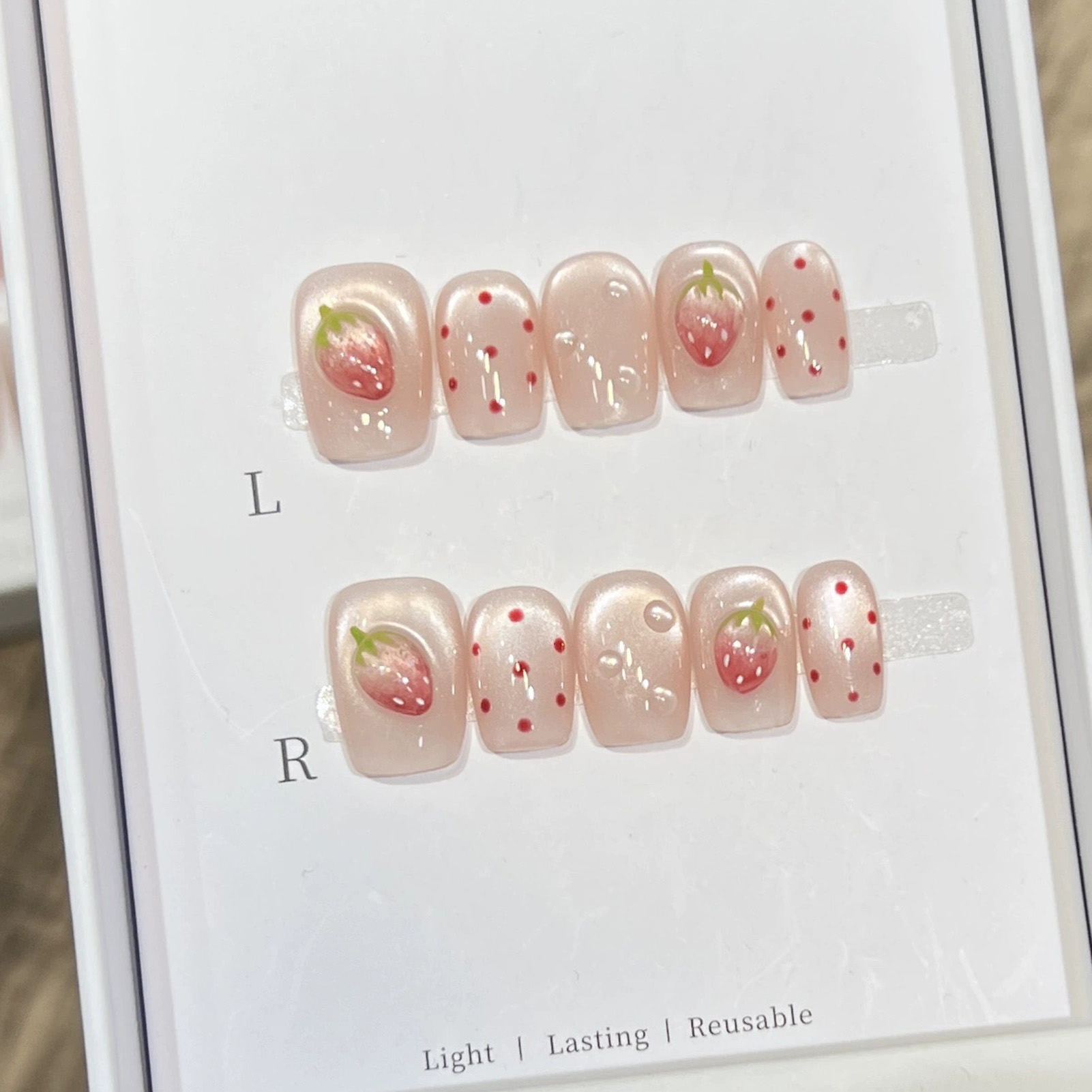 10PCS Short Square Fake Nails  - Nail Art Flower ulasan dan harga
