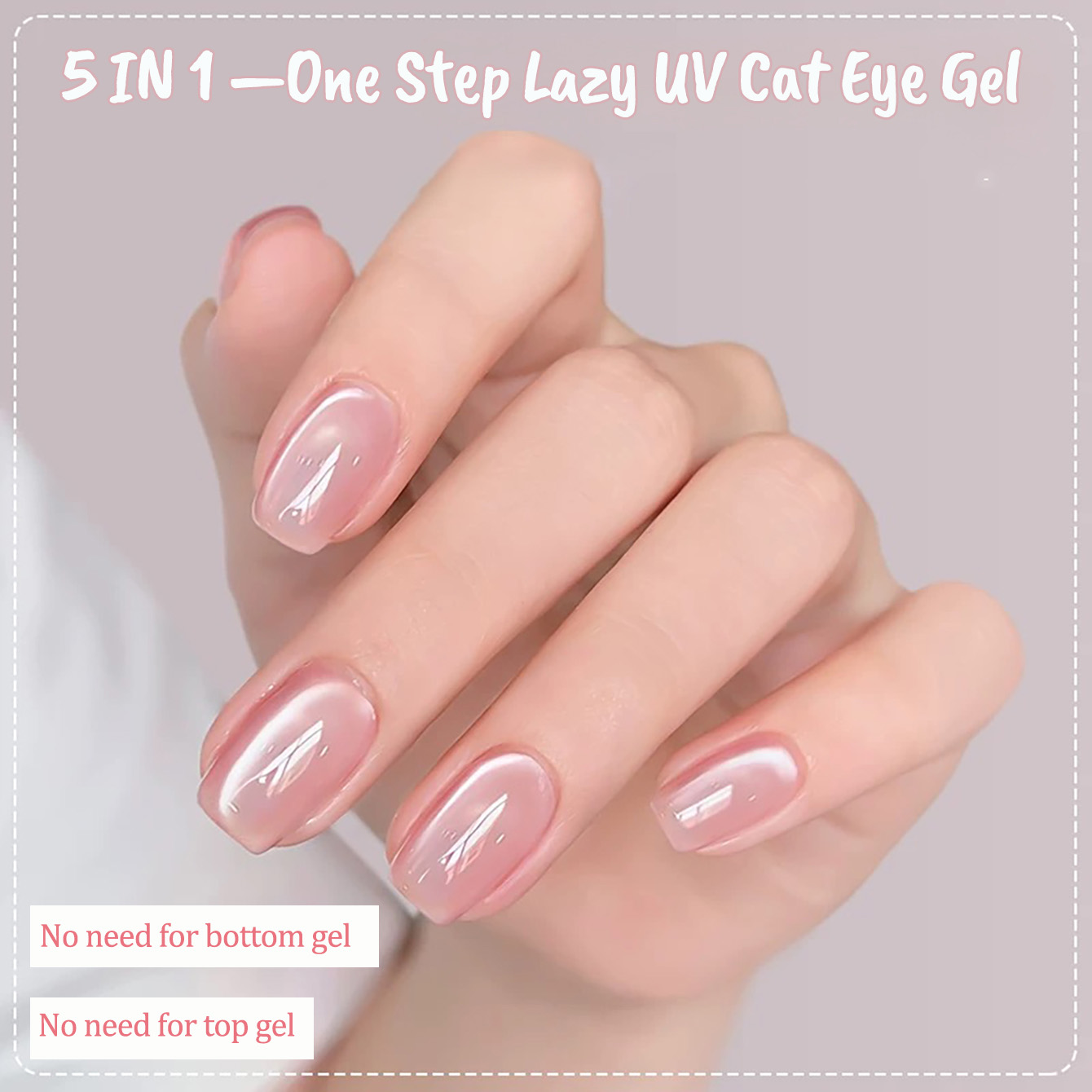 1pcs PSK Ice Transparent Pink  - Nail Art Pink Cat Eye ulasan dan harga