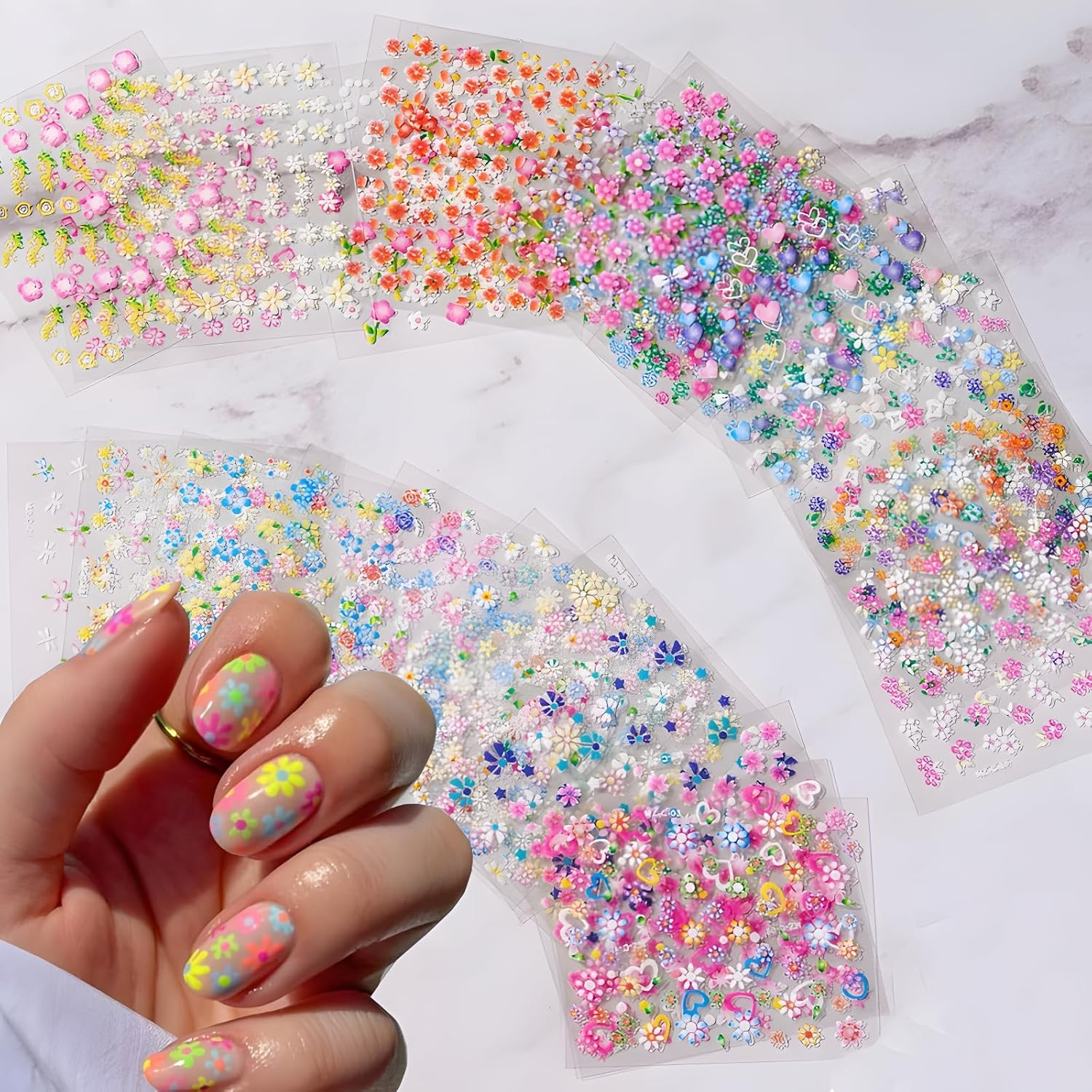 Cute Daisy Flower Nail Art Sti - Nail Art Flower ulasan dan harga
