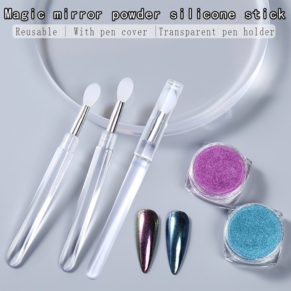 Reusable Chrome Glitter Applyi - Nail Art Chrome ulasan dan harga