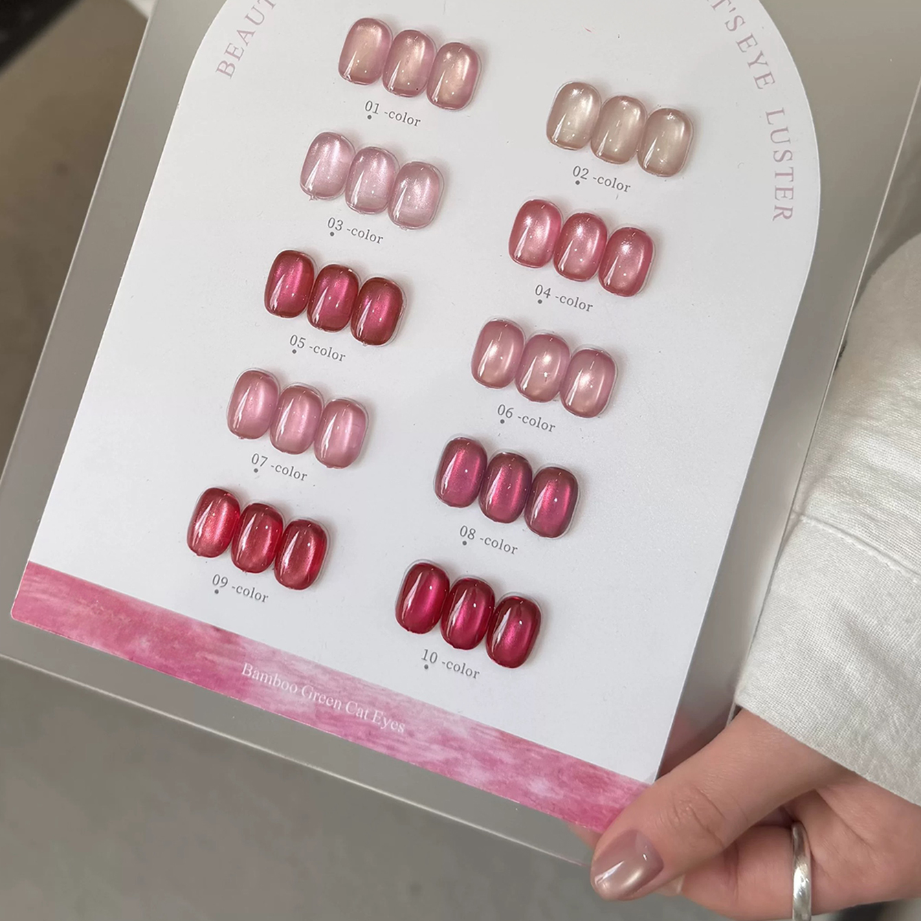 1-10pcs PSK New Pink Gold Soft - Nail Art Cat Eye Pink ulasan dan harga