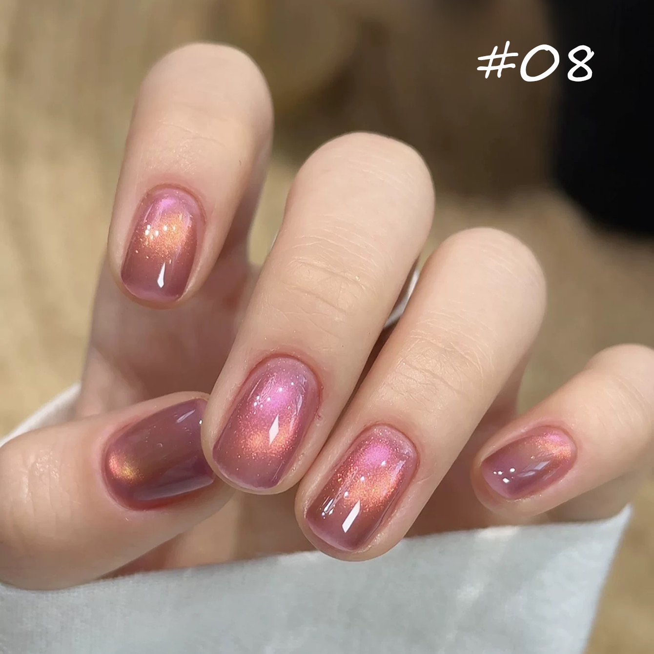 1-10pcs PSK New Pink Gold Soft - Nail Art Cat Eye Pink ulasan dan harga
