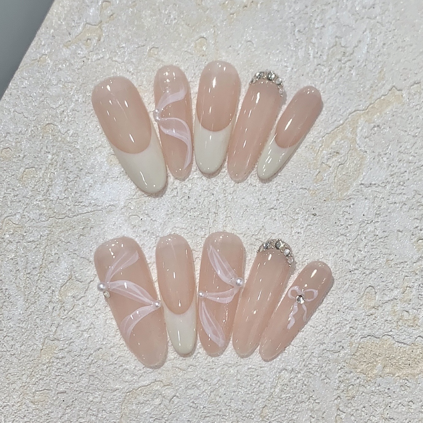 10Pcs Handmade Press on Nails  - Nail Art Flower ulasan dan harga