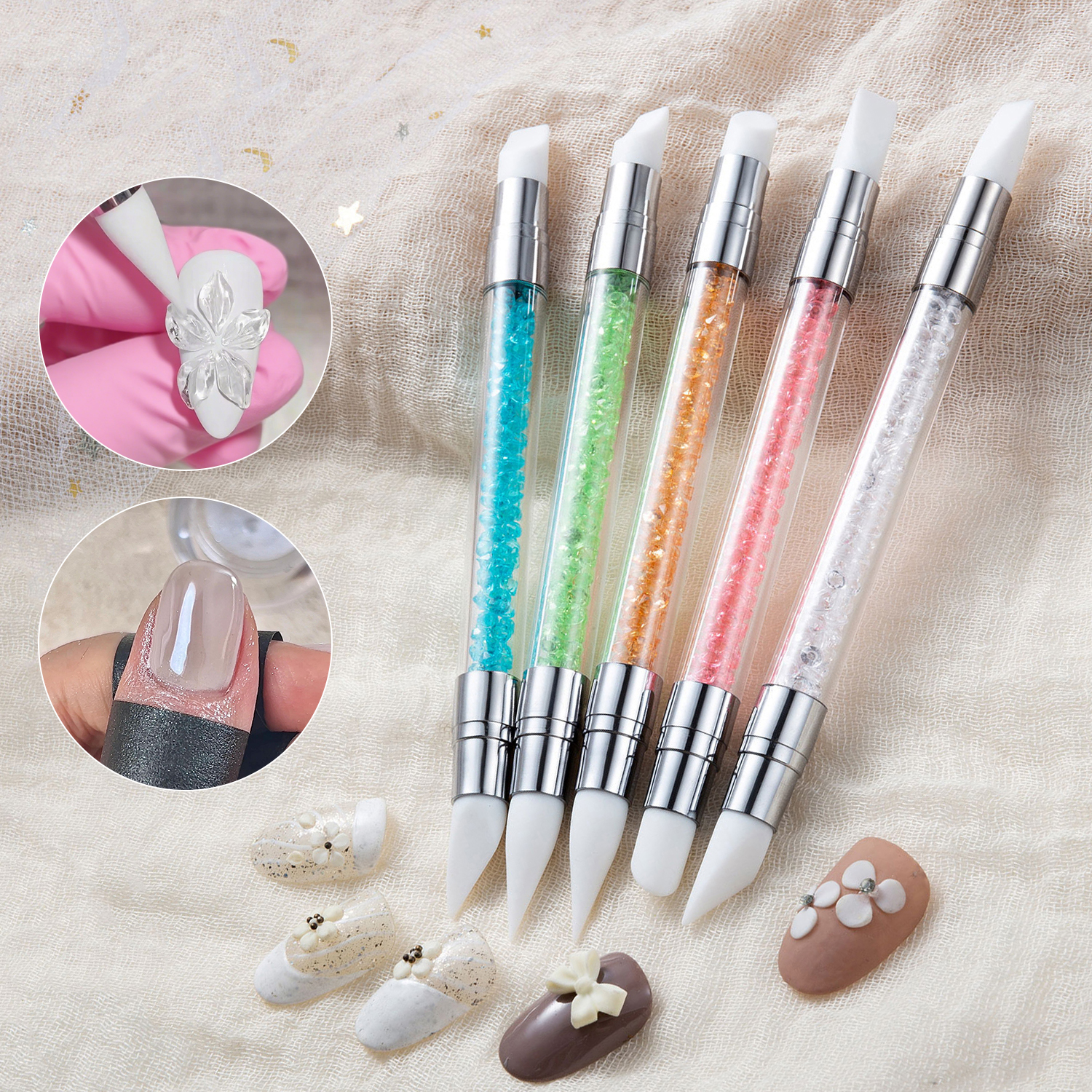 5PCS Double Head Silicone Nail - Nail Art Chrome ulasan dan harga