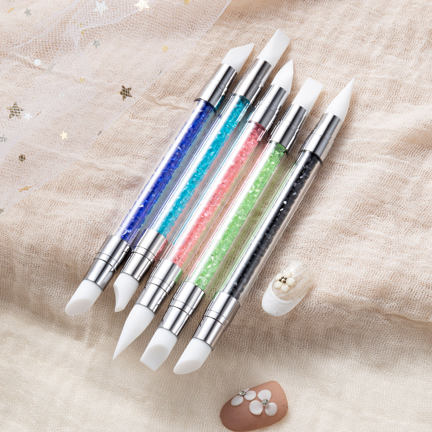 5PCS Double Head Silicone Nail - Nail Art Chrome ulasan dan harga