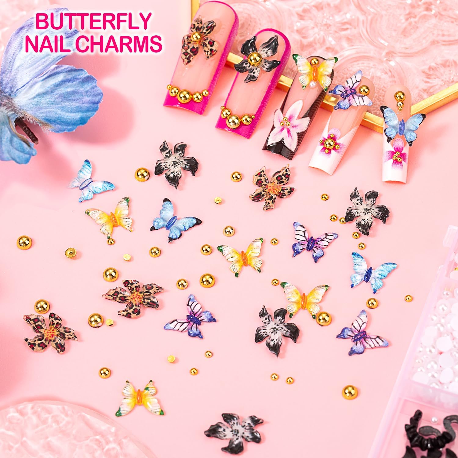 8000pcs 3D Nail Charms & Gems  - Nail Art Flower ulasan dan harga