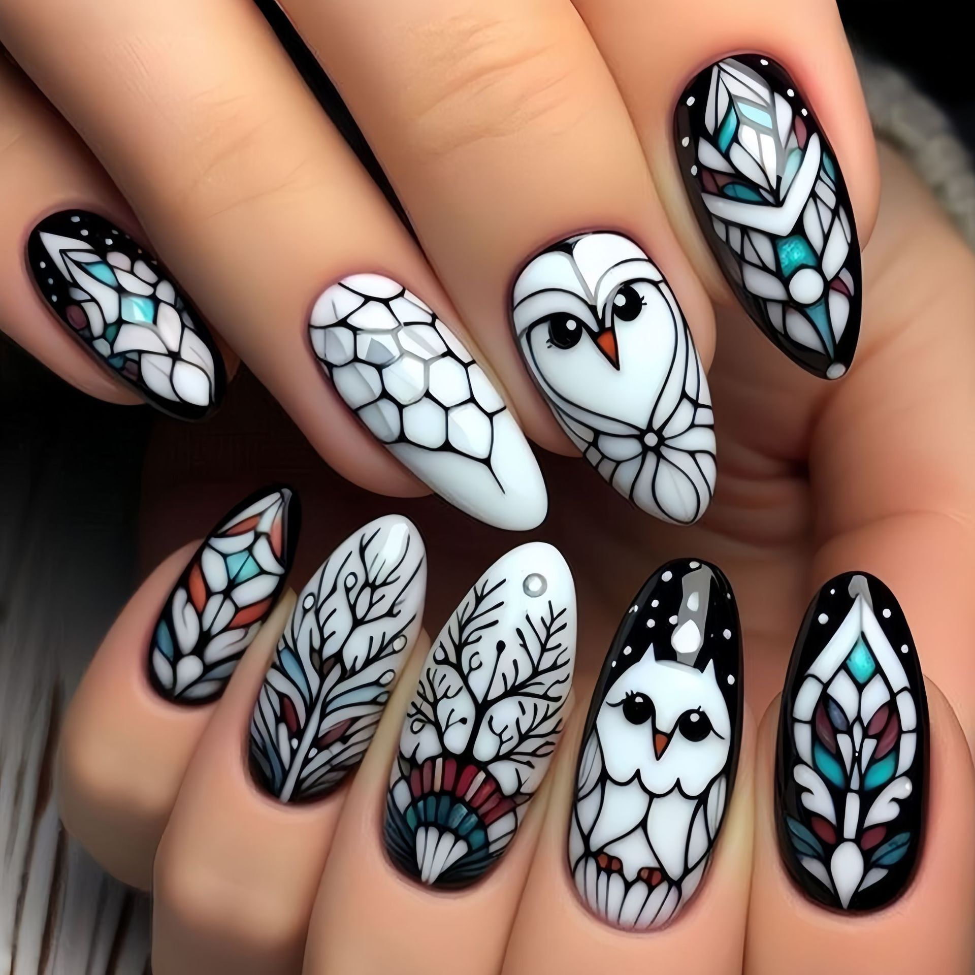 Medium long fake nails for wom - Nail Art Flower ulasan dan harga
