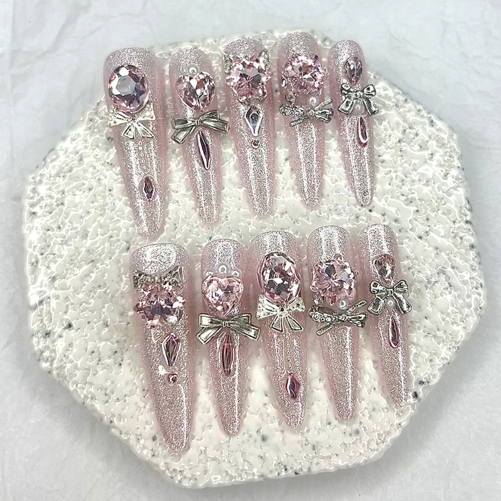 Luxury Pink Cat Eye Glitter St - Nail Art Pink Cat Eye ulasan dan harga