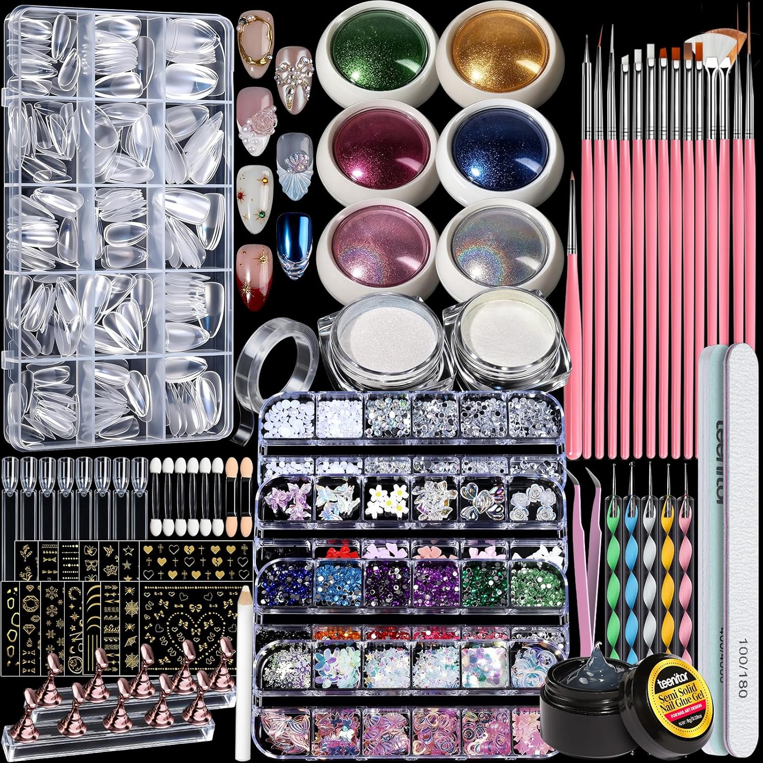 Teenitor Acrylic Nail Kit With - Nail Art Chrome ulasan dan harga