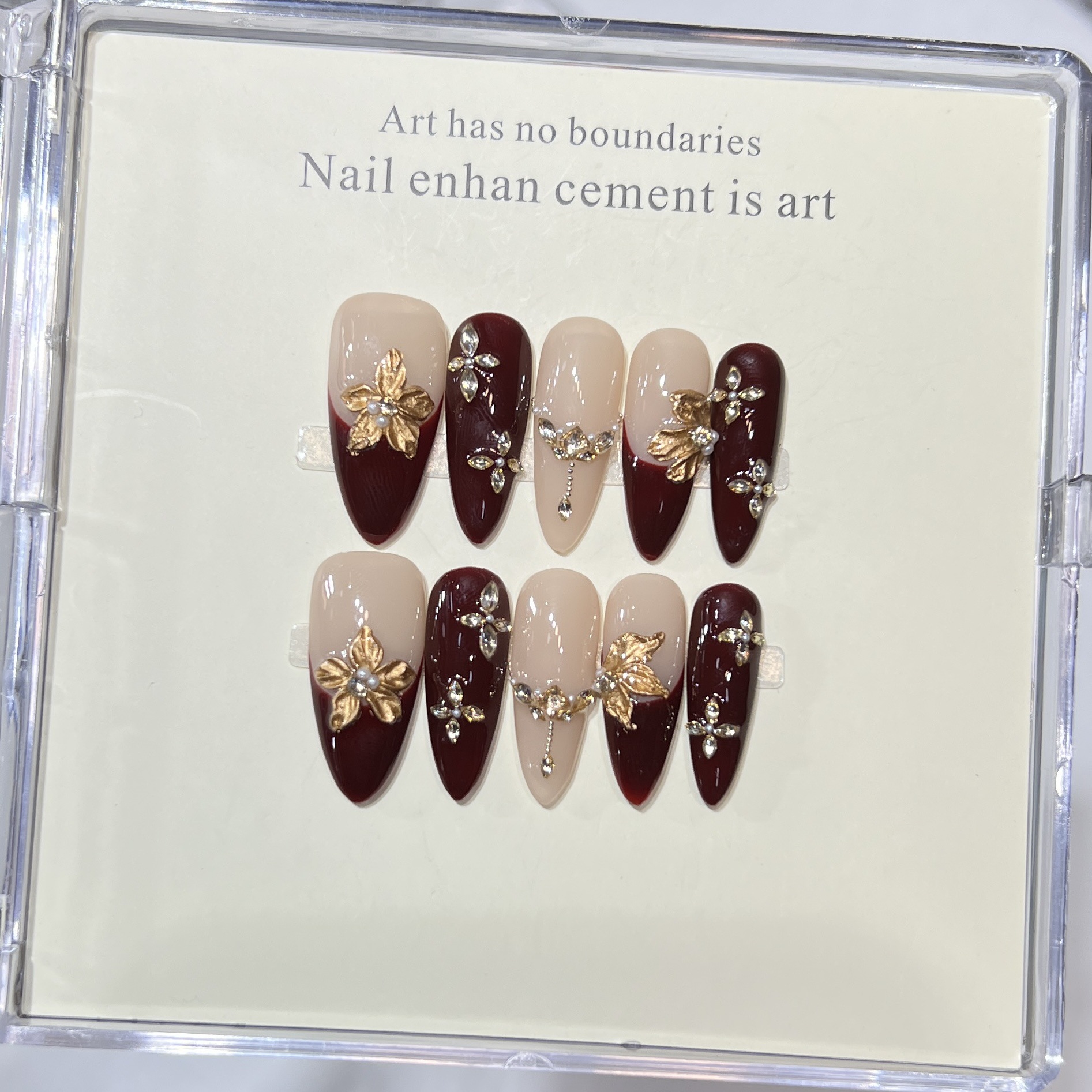 10Pcs Handmade Elegant French  - Nail Art Flower ulasan dan harga