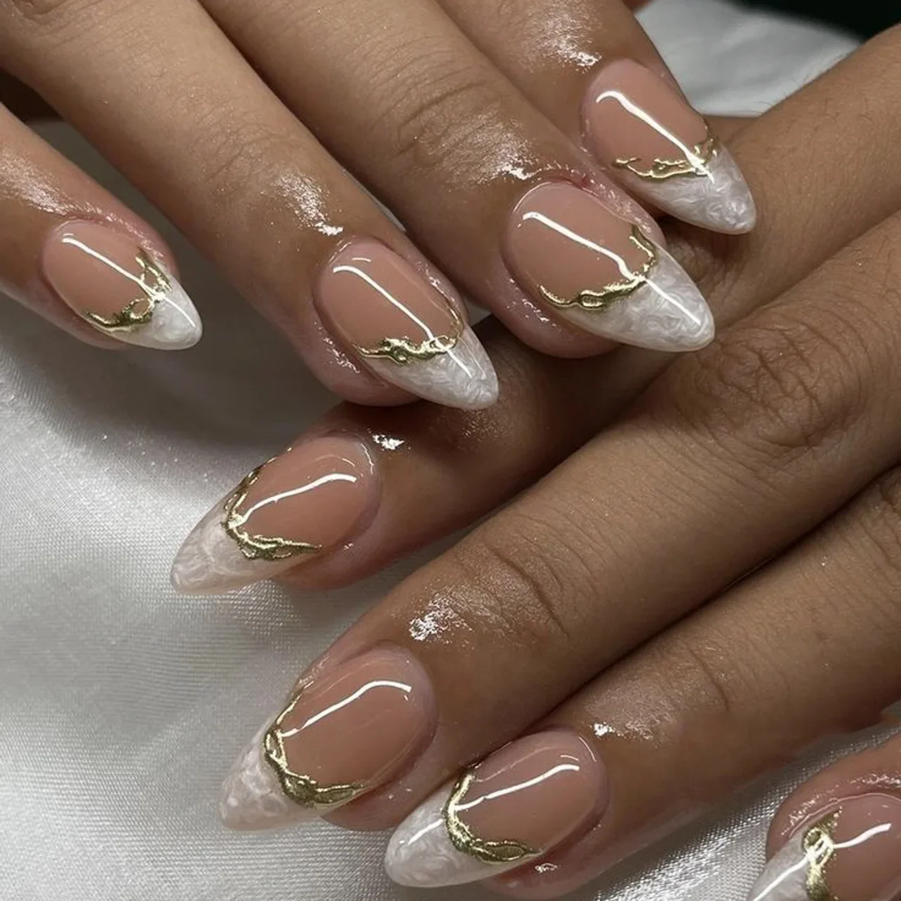 24Pcs Metallic Cat Eye French  - Nail Art Pink Cat Eye ulasan dan harga