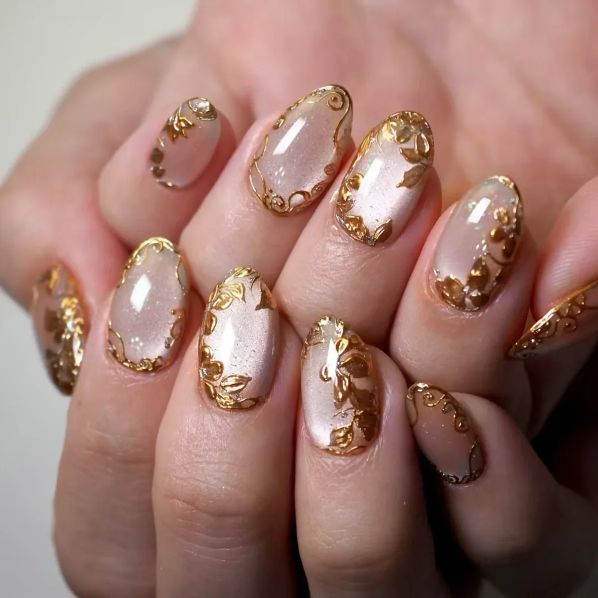 24Pcs Metallic Cat Eye French  - Nail Art Pink Cat Eye ulasan dan harga