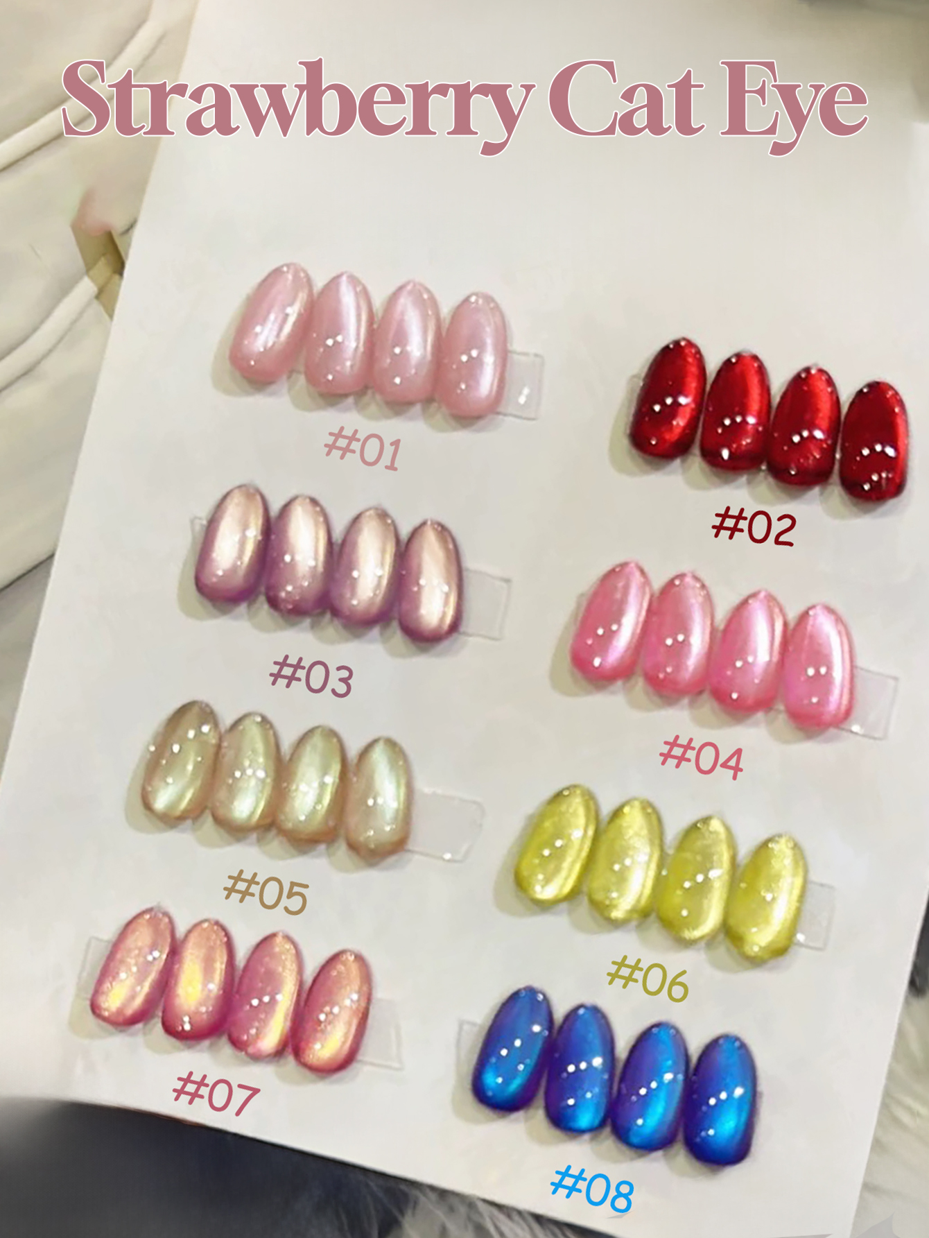 1-12pcs PSK New Whitening Stra - Nail Art Pink Cat Eye ulasan dan harga